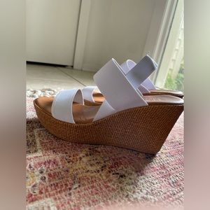 Italian shoemakers white wedge sandal